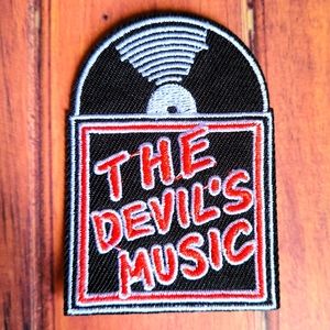 The Devil's Music Satanic Records Occult Goth Hipster Iron on Patch